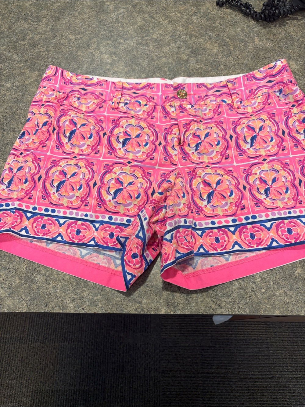 Lilly Pulitzer Pink Multi-Pattern Border Trim Shorts